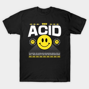 ACID HOUSE  - Smiley's side by side (white/yellow) T-Shirt